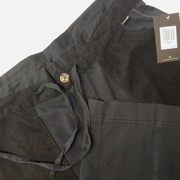 NWT Hurley Womens 11 Hermosa Pants Black Drawstring Pockets Wide Leg Leisure - Picture 1 of 11